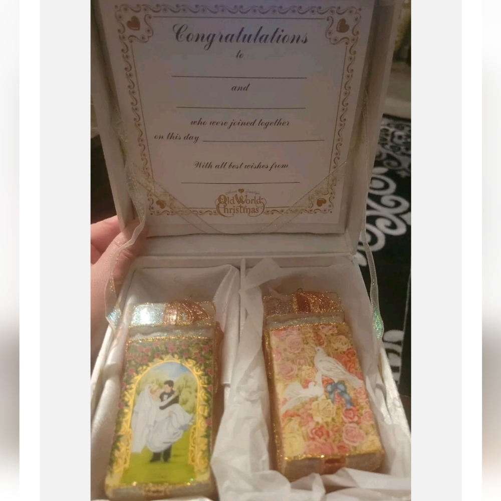 Old World Bridal Wedding ornament set